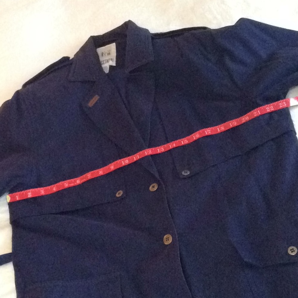 Vintage Together! Military Style Long Trench Coat - Picture 7 of 11